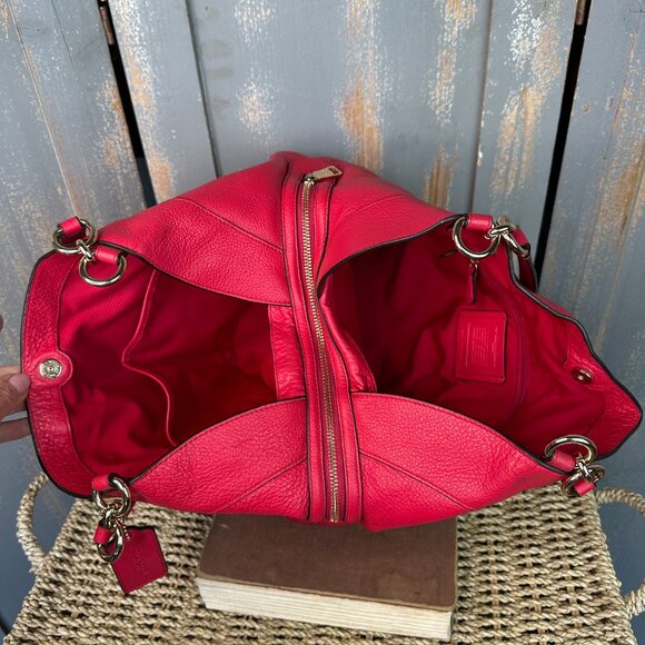 Coach Lexy Pebbled Leather Shoulder Bag Deep Pink - Picture 9 of 16